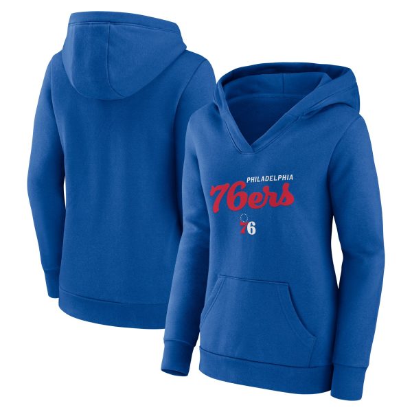 Philadelphia 76ers Women's Gorgeous Royal Triumphant V Neck Pullover Hoodie