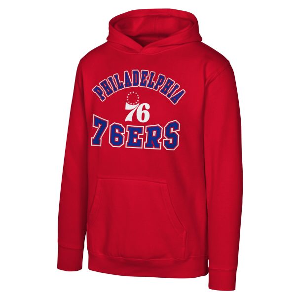 Philadelphia 76ers Youth Red Trendy Home Town Pullover Fleece Hoodie