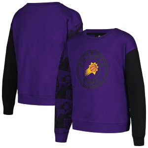 Phoenix Suns Girls Youth Purple Trifecta Pullover Sweatshirt Eye - catching