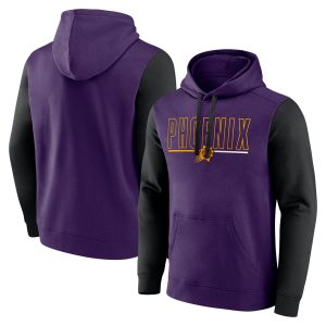 Phoenix Suns Purple Eye - catching Outline Colorblock Pullover Hoodie