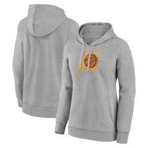 Phoenix Suns Women's Gray Primary Logo Chic Pullover Hoodie