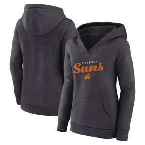 Phoenix Suns Women's Heather Charcoal Triumphant V Neck Pullover Hoodie Stylish