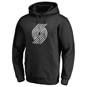 Portland Trail Blazers Black Marble Gorgeous Logo Pullover Hoodie