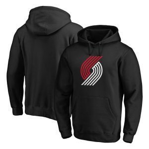Portland Trail Blazers Black Primary Logo Pullover Chic Hoodie