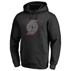 Portland Chic Trail Blazers Black Static Logo Pullover Hoodie