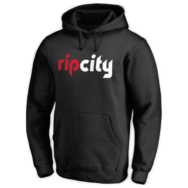Portland Trail Premium Blazers Black Wordmark Pullover Hoodie
