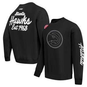 Pro Standard Gorgeous Atlanta Hawks Black Paint the City Drop Shoulder Sweatshirt