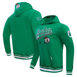 Pro Elegant Standard Boston Celtics Kelly Green Script Tail Pullover Hoodie