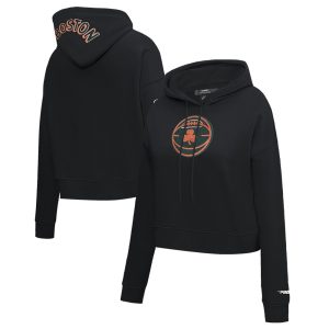 Pro Unique Standard Boston Celtics Women's Black 2023/24 City Edition Cropped Pullover Hoodie