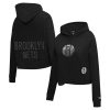 Pro Standard Brooklyn Nets Stylish Women's Black Jewels Cropped Pullover Hoodie