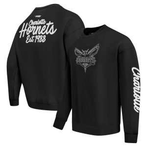 Pro Standard Charlotte Hornets Black Paint the City Drop Shoulder Premium Sweatshirt