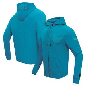Pro Standard Charlotte Hornets Teal Triple Tonal DK Eye - catching Full Zip Hoodie Jacket