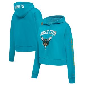 Pro Standard Fabulous Charlotte Hornets Women's Teal 2023/24 City Edition Cropped Pullover Hoodie