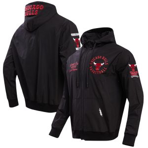 Pro Standard Chicago Bulls Black Hybrid Full Zip Elegant Hoodie