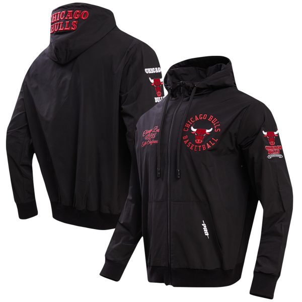 Pro Standard Chicago Bulls Black Hybrid Full Zip Elegant Hoodie