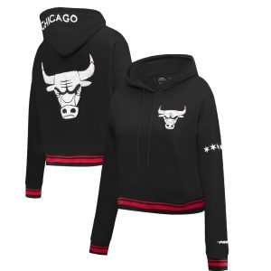 Pro Standard Chicago Bulls Women's Black 2023/24 City Edition Cropped Pullover Fabulous Hoodie