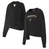 Pro Standard Elegant Chicago Bulls Women's Black Glam Cropped Pullover Sweatshirt