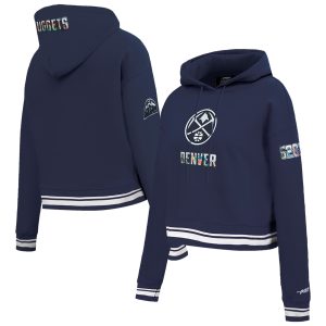 Pro Standard Chic Denver Nuggets Women's Navy 2024/25 City Edition Cropped Pullover Hoodie