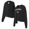 Pro Standard Detroit Pistons Women's Black Glam Cropped Pullover Fabulous Sweatshirt