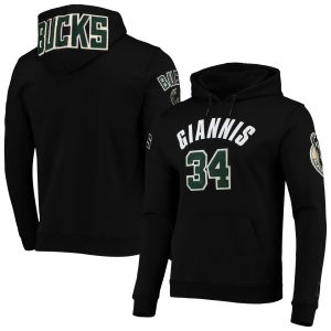 Pro Gorgeous Standard Giannis Antetokounmpo Milwaukee Bucks Black Player Pullover Hoodie
