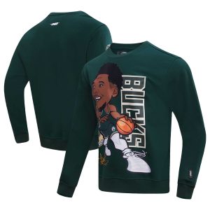 Pro Standard Giannis Antetokounmpo Milwaukee Bucks Hunter Green Avatar Pullover Sweatshirt Fabulous