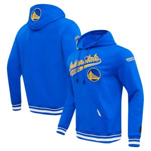 Pro Standard Golden State Warriors Royal Script Tail Eye - catching Pullover Hoodie