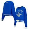 Pro Standard Golden State Warriors Women's Gorgeous Royal Area Code Cropped Pullover Sweatshirt