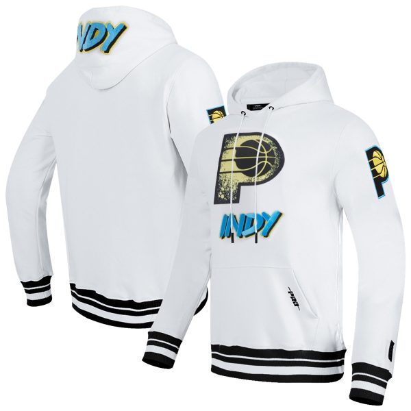 Pro Chic Standard Indiana Pacers White 2024/25 City Edition Pullover Hoodie