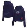 Pro Standard LA Clippers Women's Navy Jewels Cropped Pullover Stylish Hoodie