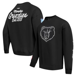 Pro Standard Memphis Grizzlies Black Paint the City Drop Trendy Shoulder Sweatshirt