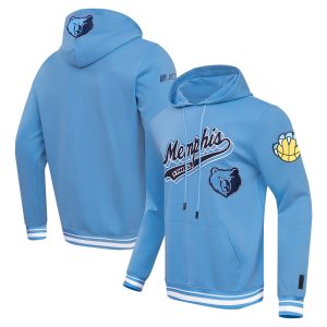 Pro Standard Memphis Grizzlies Elegant Light Blue Script Tail Pullover Hoodie