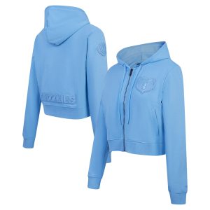 Pro Trendy Standard Memphis Grizzlies Women's Light Blue Triple Tonal Full Zip Hoodie