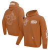 Pro Standard Miami Heat Brown Paint the City Drop Shoulder Pullover Stylish Hoodie