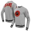 Pro Standard Miami Heat Heather Premium Gray Crest Emblem Pullover Sweatshirt