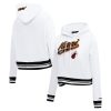 Pro Standard Miami Heat Women's White Script Fabulous Tail Cropped Pullover Hoodie
