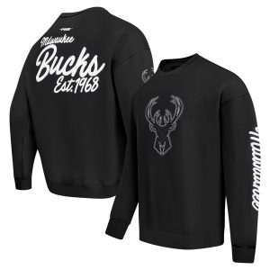 Pro Standard Milwaukee Bucks Fabulous Black Paint the City Drop Shoulder Sweatshirt