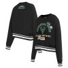 Pro Standard Milwaukee Bucks Premium Women's Black Area Code Cropped Pullover Sweatshirt