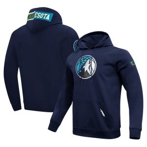 Pro Standard Minnesota Timberwolves Navy Elegant Split Logo Pullover Hoodie