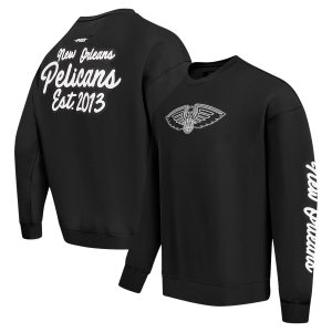 Pro Standard New Orleans Pelicans Black Paint Eye - catching the City Drop Shoulder Sweatshirt