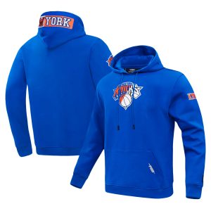 Pro Stylish Standard New York Knicks Blue Split Logo Pullover Hoodie