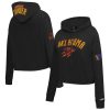 Pro Standard Oklahoma City Thunder Women's Black 2024/25 City Edition Chenille Trendy Applique Cropped Pullover Hoodie