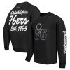 Pro Standard Philadelphia 76ers Black Paint the City Drop Shoulder Trendy Sweatshirt