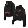 Pro Elegant Standard Phoenix Suns Black Classic Wind Woven Cropped Half Zip Jacket