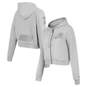 Pro Standard Phoenix Stylish Suns Women's Heather Gray Triple Tonal Full Zip Hoodie