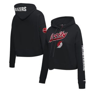 Pro Standard Portland Trail Unique Blazers Women's Black 2023/24 City Edition Cropped Pullover Hoodie