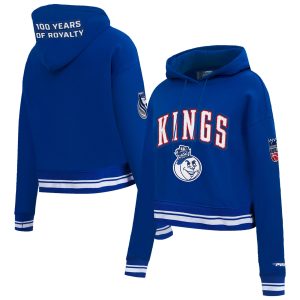 Pro Standard Sacramento Kings Women's Blue 2024/25 Stylish City Edition Cropped Pullover Hoodie