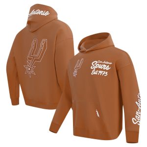 Pro Standard Gorgeous San Antonio Spurs Brown Paint the City Drop Shoulder Pullover Hoodie