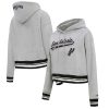Pro Standard San Antonio Spurs Women's Premium Heather Gray Script Tail Cropped Pullover Hoodie