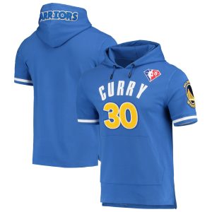 Pro Standard Stephen Curry Golden State Warriors Royal Name & Stylish Number Short Sleeve Pullover Hoodie