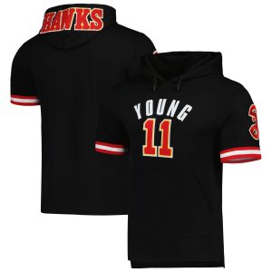 Pro Standard Trae Young Atlanta Hawks Black Name & Number Short Sleeve Pullover Hoodie Fabulous